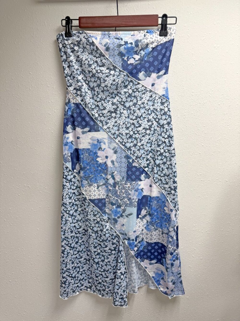 Altar'd State Strapless Patchwork Midi Dress - Picture 3 of 10